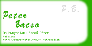 peter bacso business card